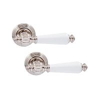 Ручки на розетте FIMET Michelle 106P (269) F21 никель/белый фарфор